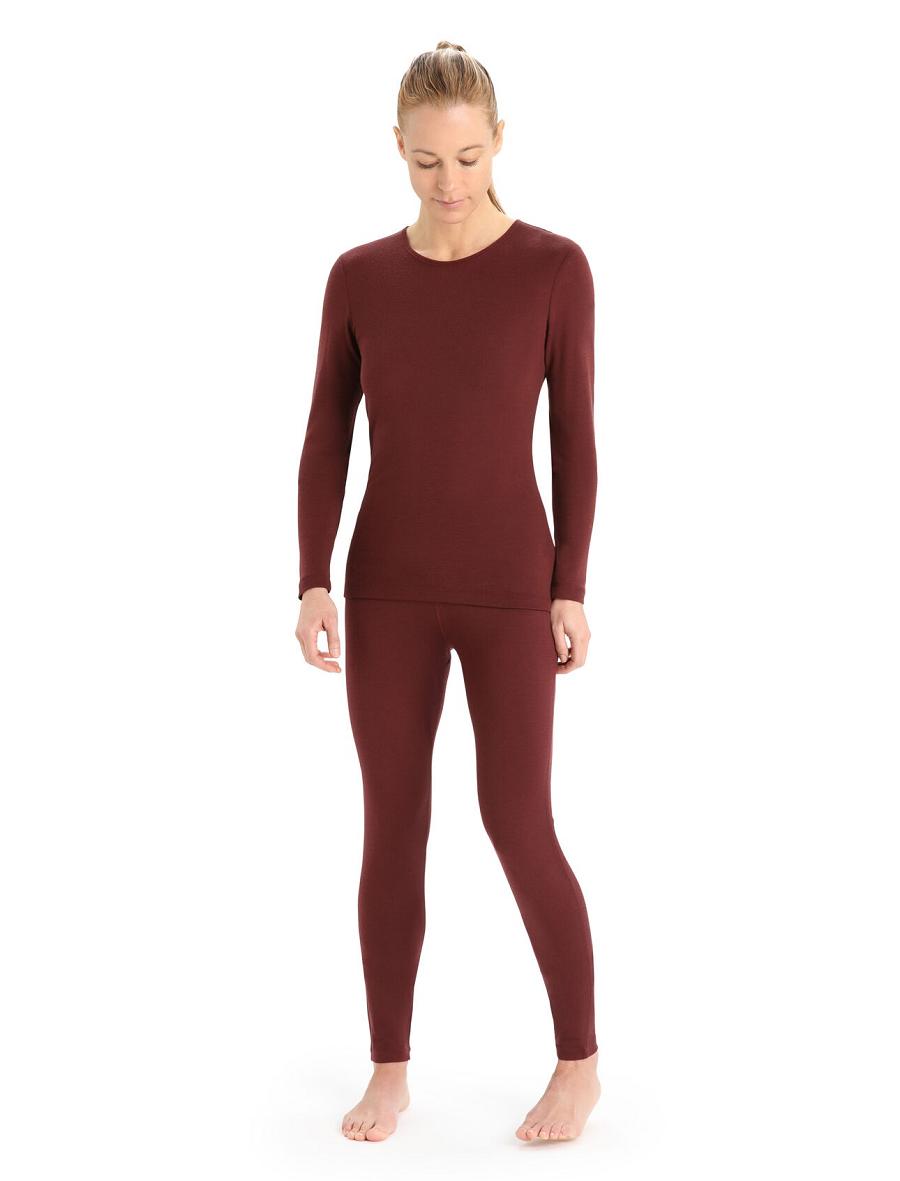 Icebreaker Merino 175 Everyday Long Sleeve Crewe Thermal Top Naisten Base Layers Punainen | FI 1910OKIR